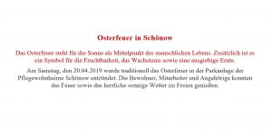 Mehr über den Artikel erfahren Osterfeuer