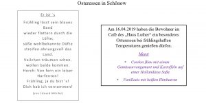 Mehr über den Artikel erfahren Osteressen