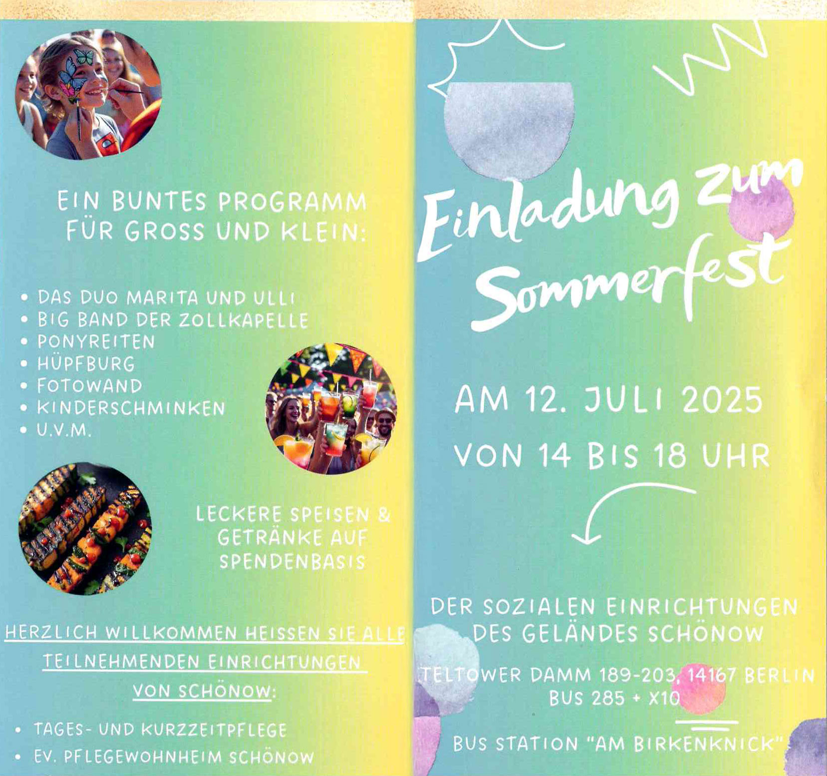 Mehr über den Artikel erfahren Einladung zum Sommerfest 2025 in Schönow